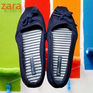 Zara navy blue flats